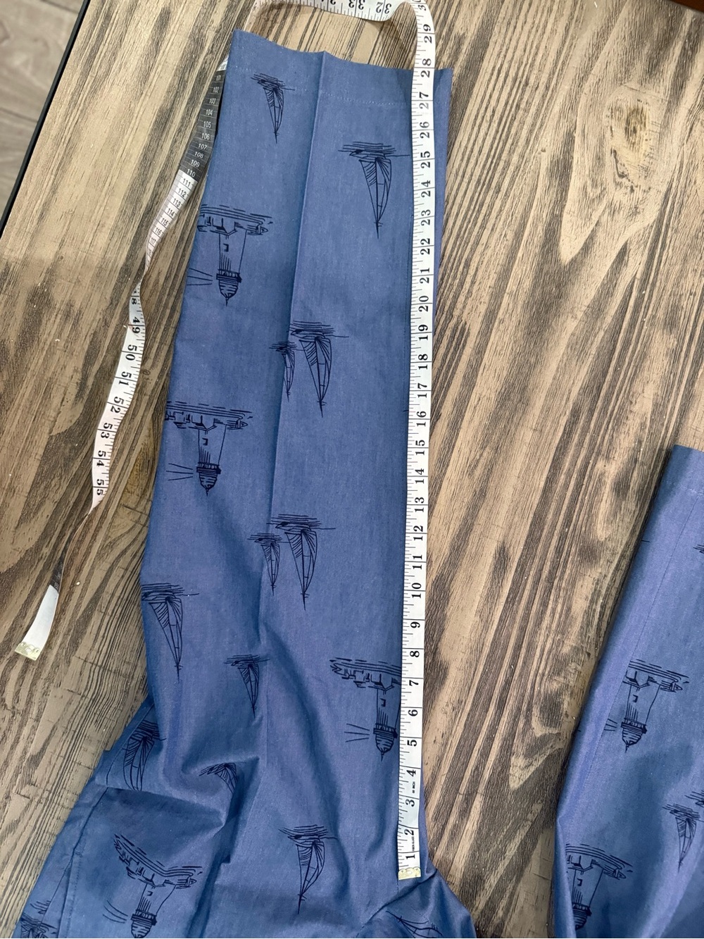 Brooks Brothers Clark 38x30 Blue Nautical Sailboat Lighthouse Pants - Picture 4 of 8